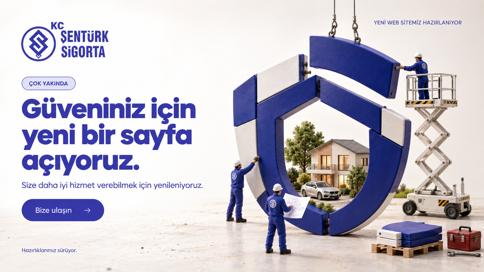 KC Şentürk Sigorta çok yakında: Güveniniz için yeni bir sayfa açıyoruz. Minyatür hazırlık sahnesi.